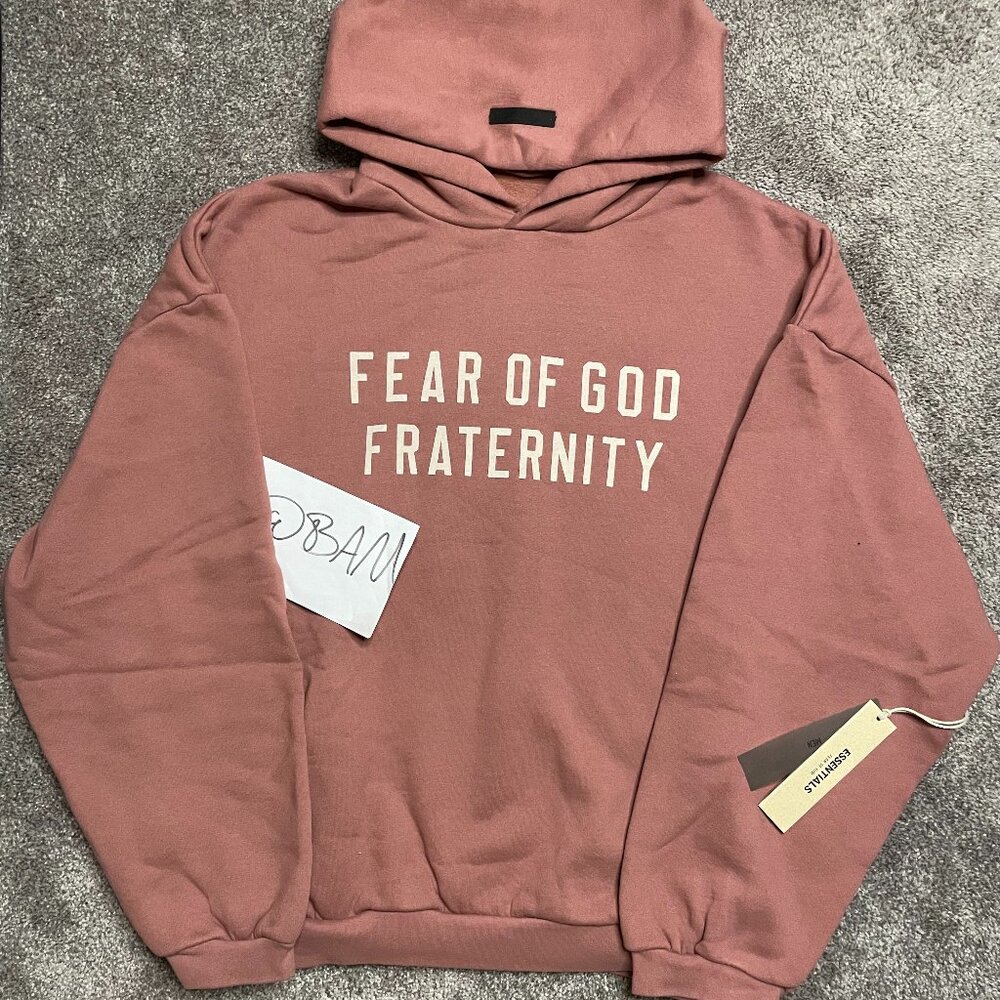 FOG - Fear of God Essentials Crimson Red Fleece Hoodie - (READ DESCRIPTION)